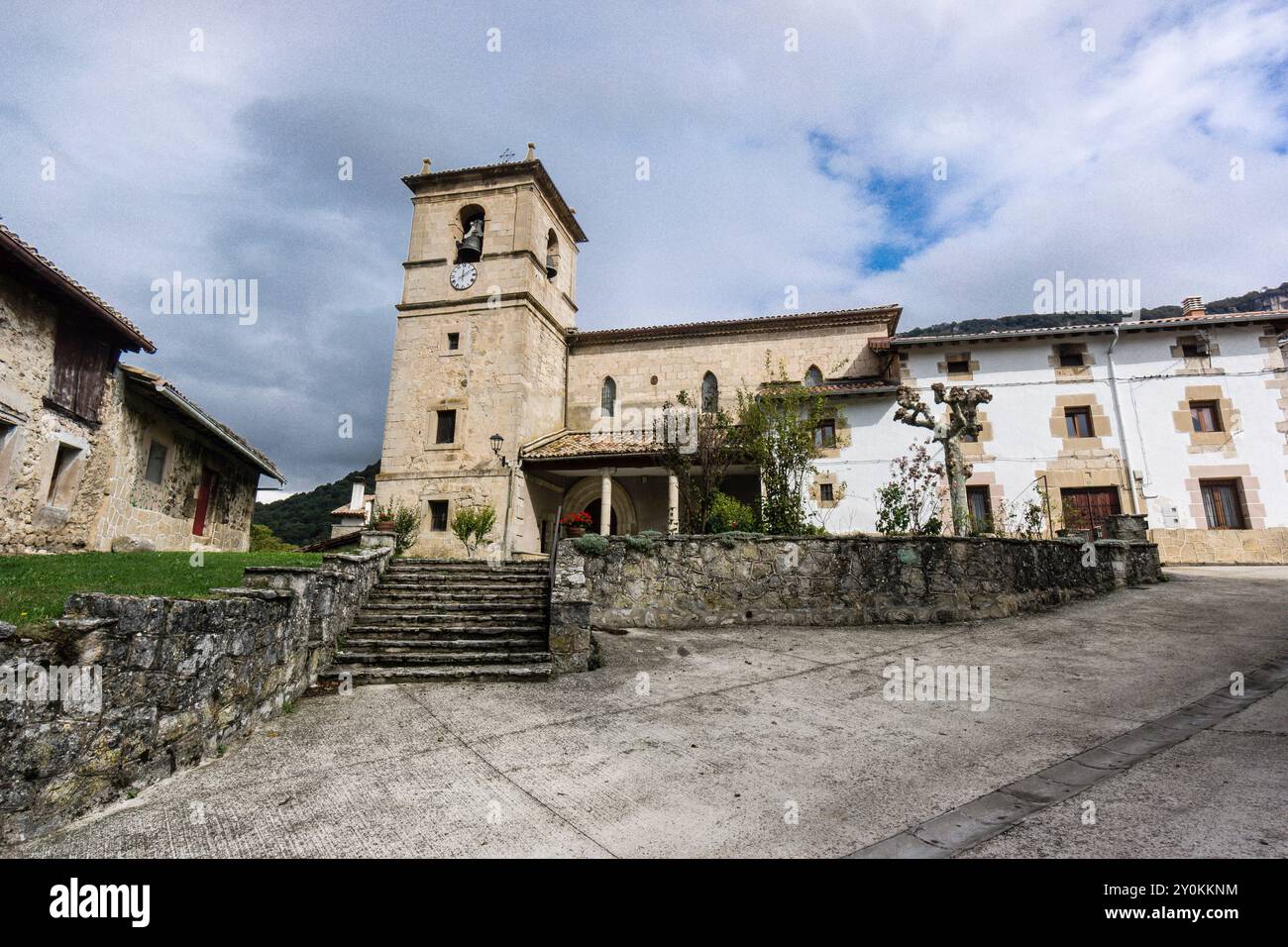 Église paroissiale de Baquedano, Sierra de Urbasa, communauté forale de Navarre, Espagne Banque D'Images