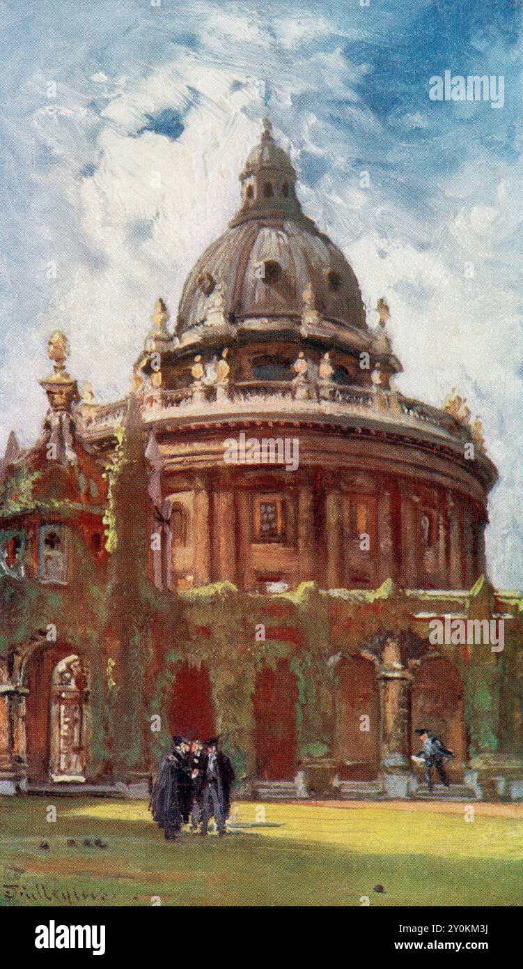 The Radcliffe Camera, alias Rad Cam ou The Camera, Oxford University, Oxford, Angleterre. Extrait du livre Oxford, peint par John Fulleylove, publié à Londres en 1922. Banque D'Images