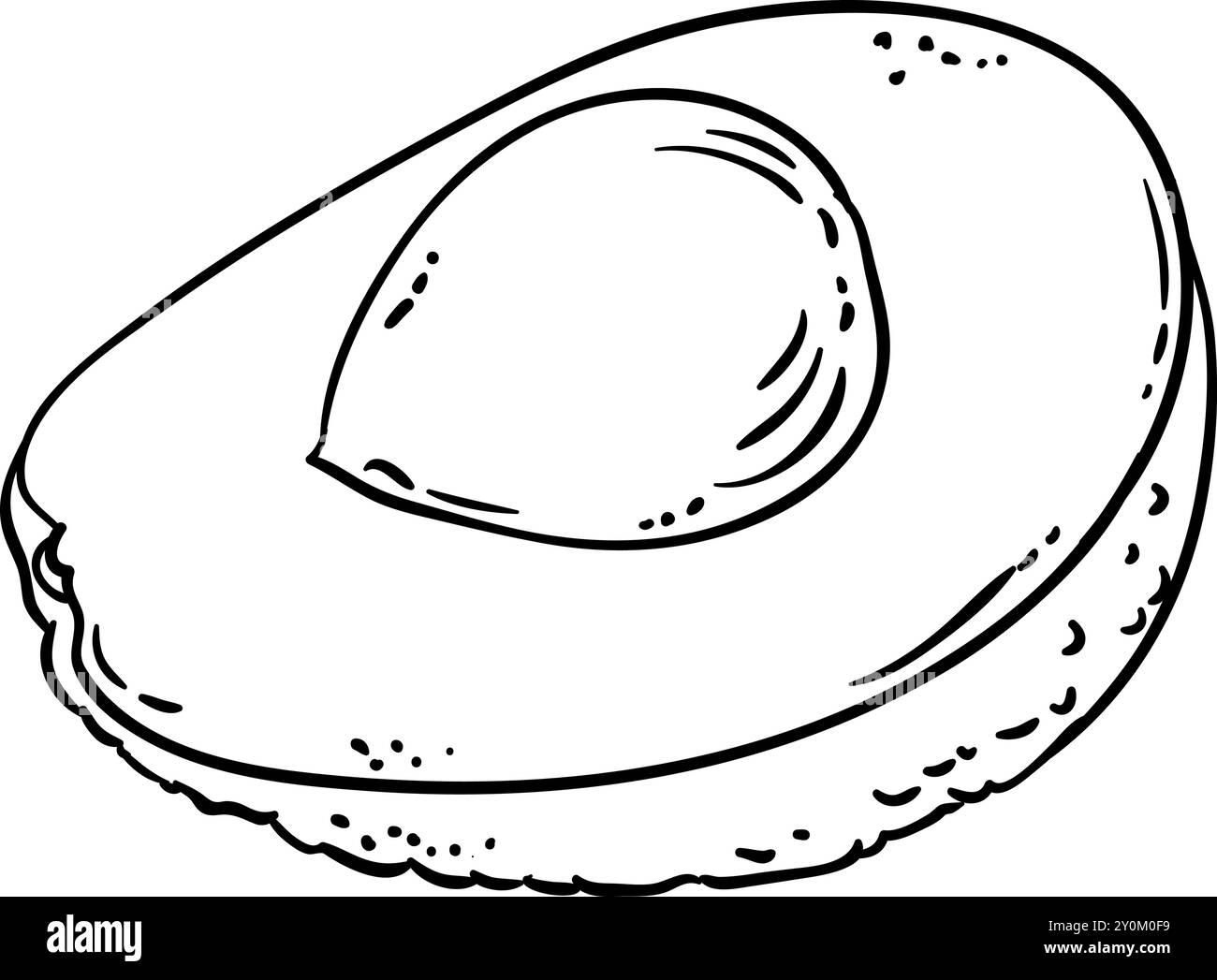 Fruit d'avocat avec illustration de contour de graine Illustration de Vecteur