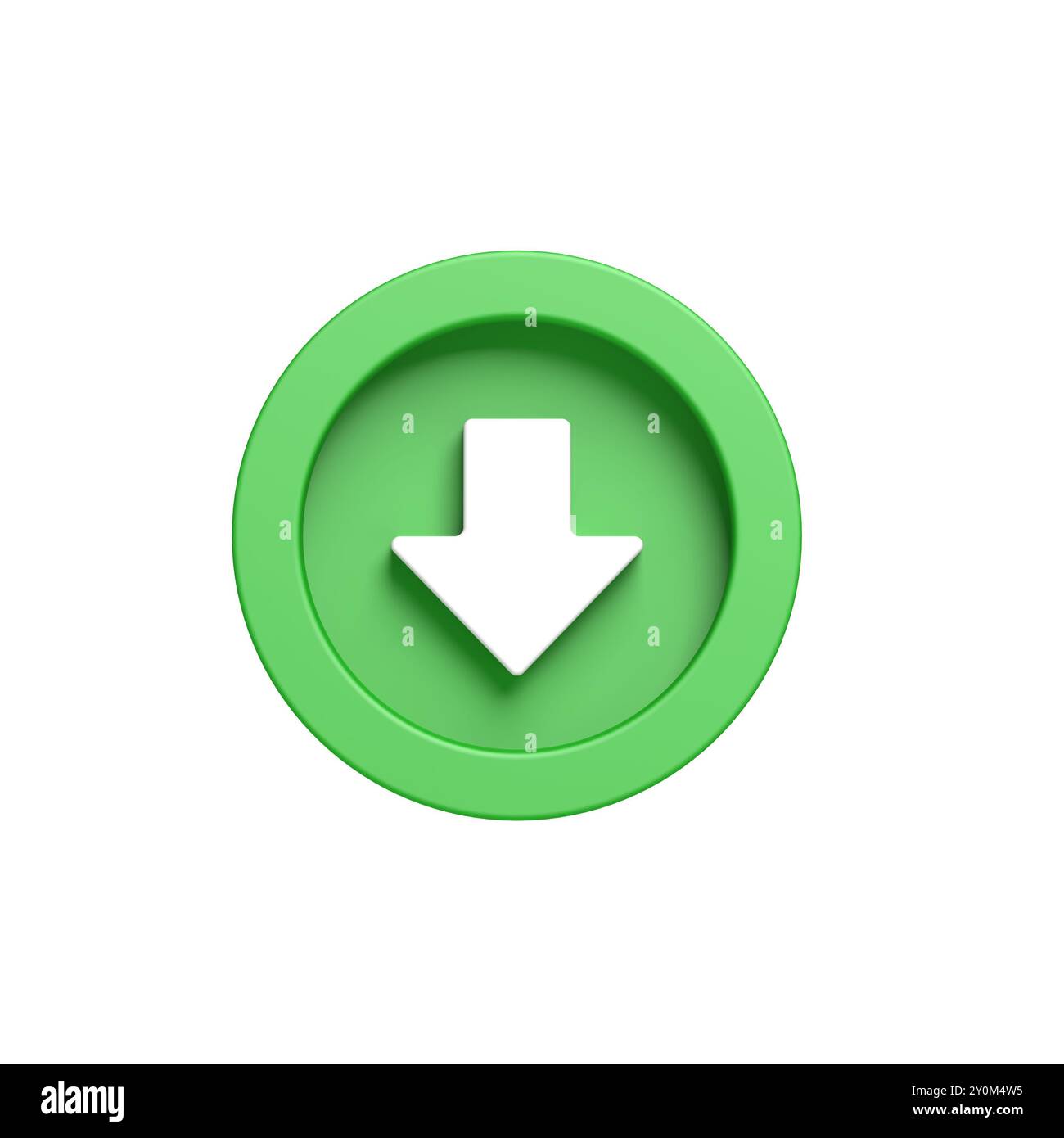 Icône de téléchargement. Flèche vers le bas. Isolé. illustration 3d. Banque D'Images