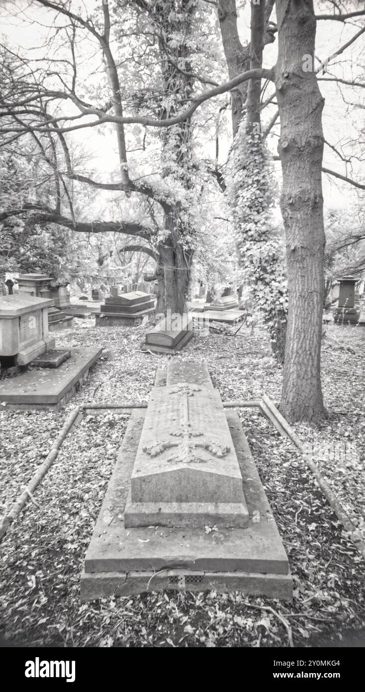 Tombe de William Burges, architecte, designer, cimetière West Norwood, South East London, l'un des cinq célèbres cimetières Banque D'Images