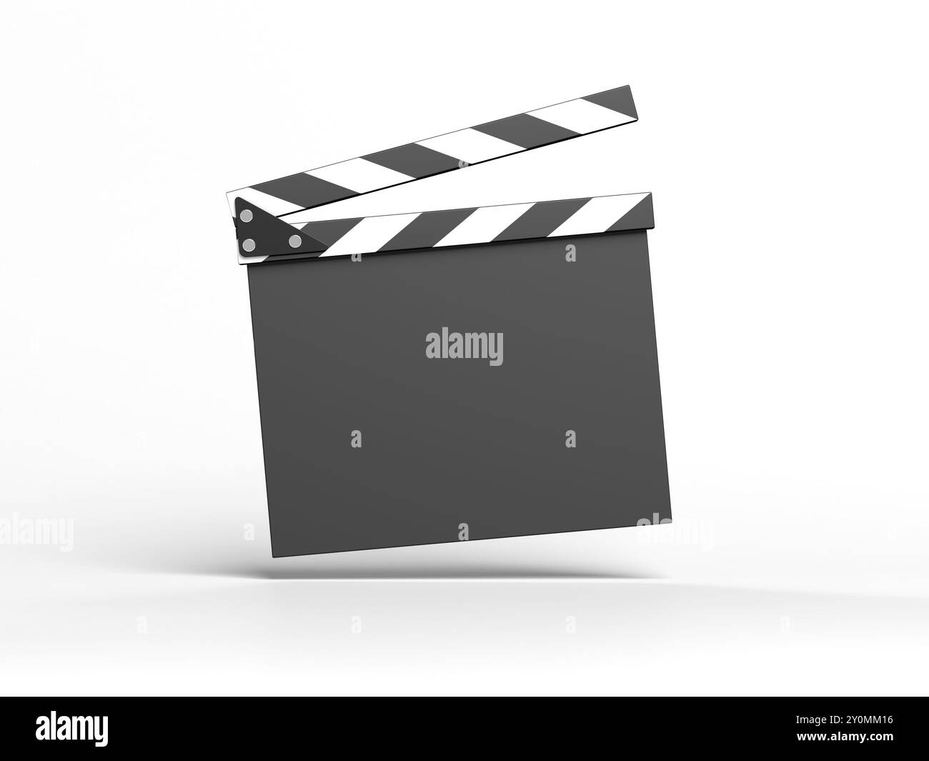 Clapperboard isolé sur fond blanc. Vide. Vide. Maquette. illustration 3d. Banque D'Images