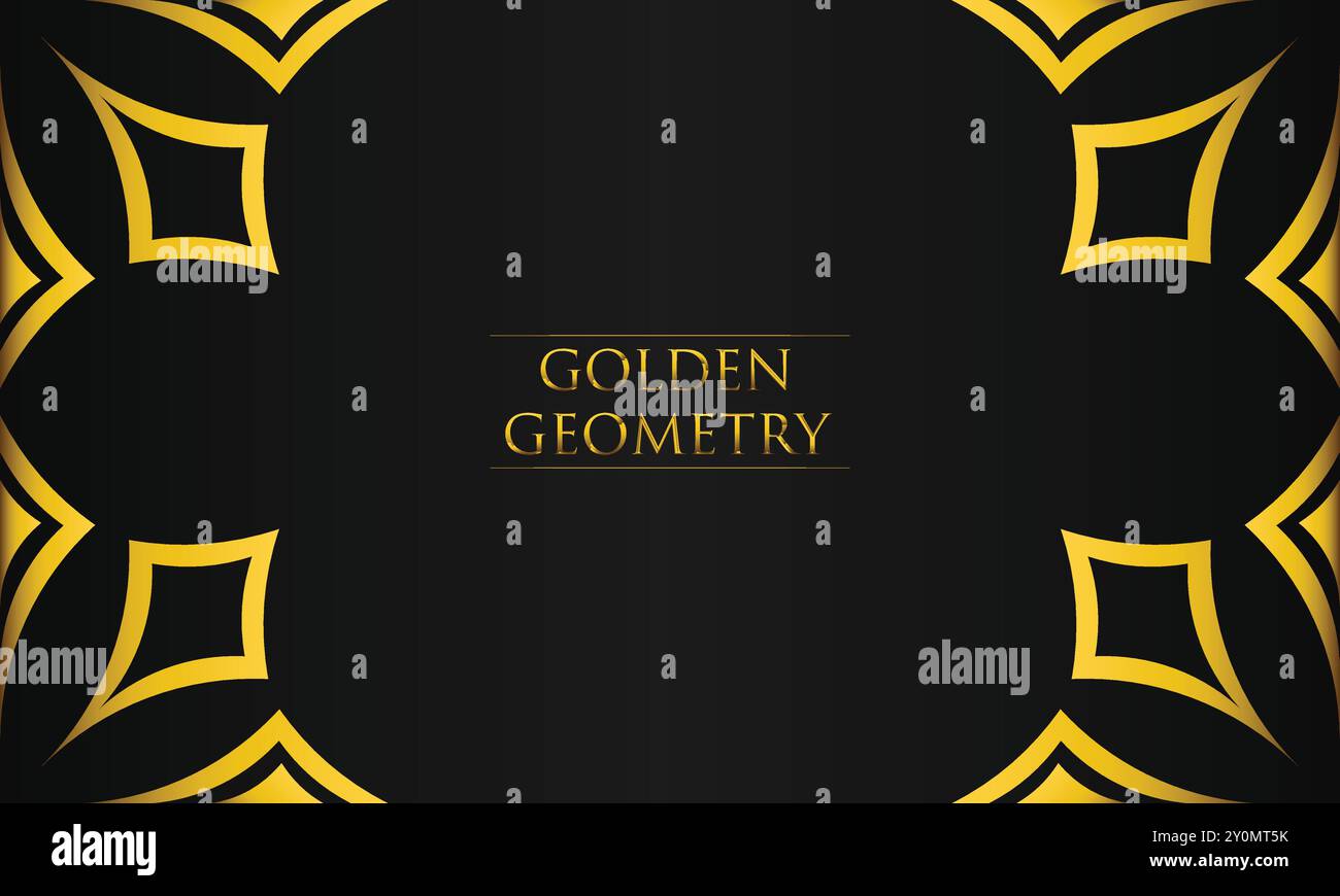 fond noir de luxe avec forme hexagonale géométrique dorée abstraite Illustration de Vecteur