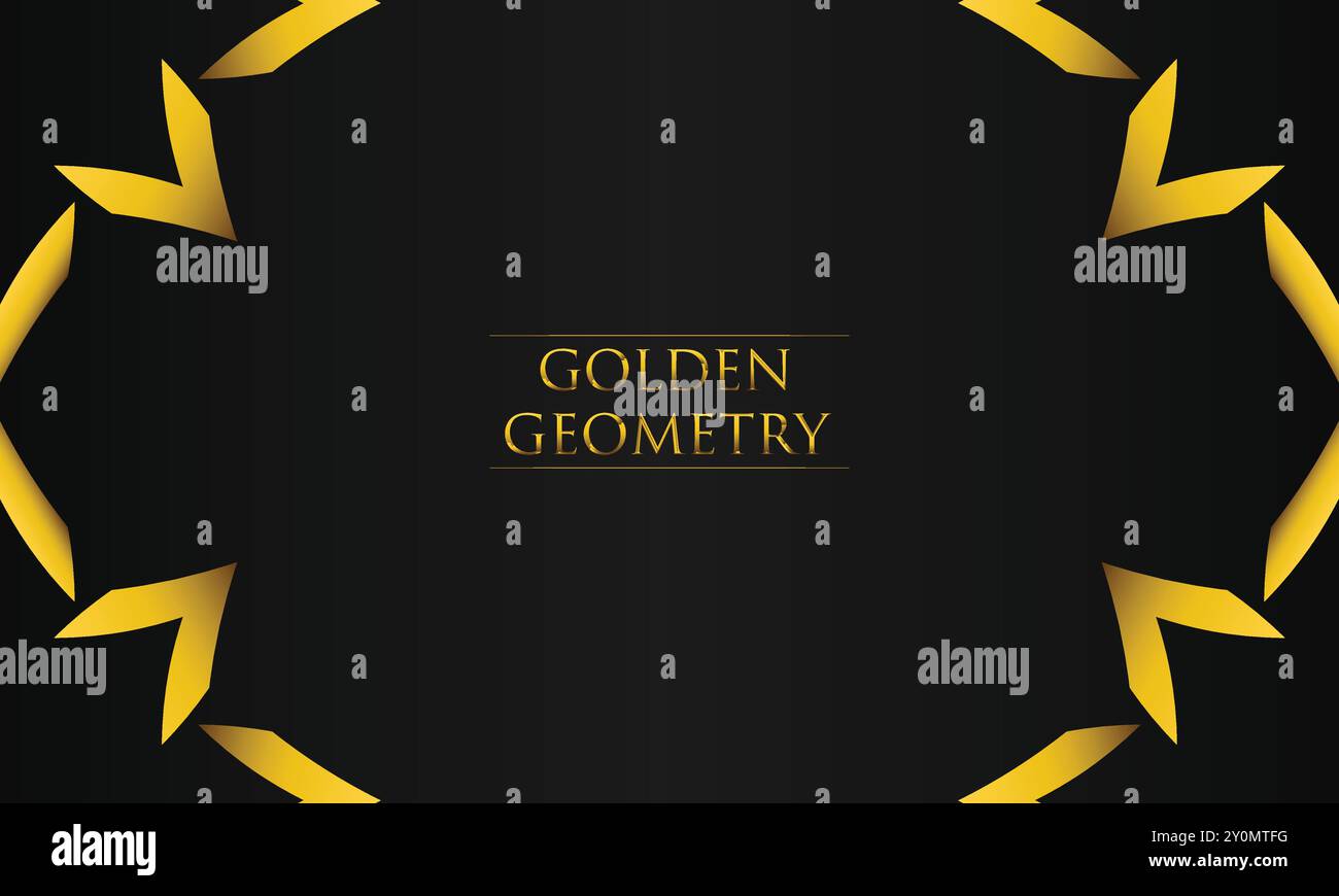fond noir de luxe avec forme hexagonale géométrique dorée abstraite Illustration de Vecteur