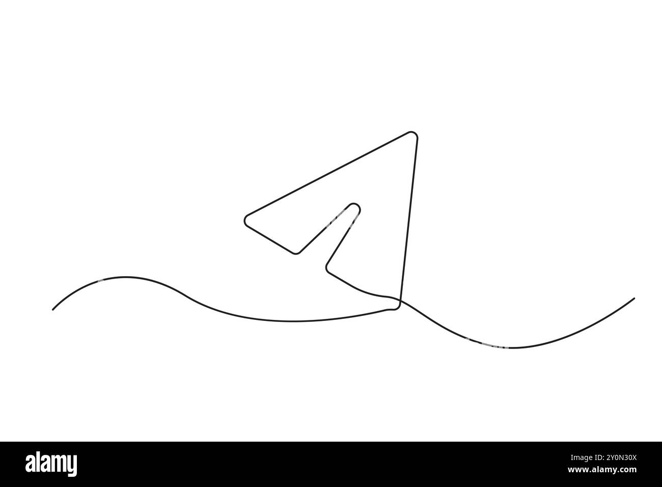 Icône de plan papier. Dessin au trait continu. Illustration vectorielle minimaliste. Illustration de Vecteur