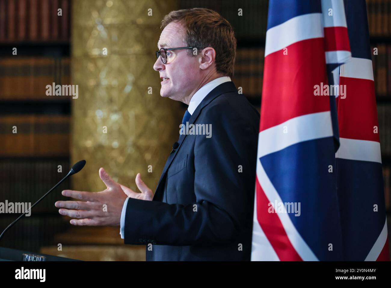 Londres, Royaume-Uni. 03 septembre 2024. Tom Tugendhat, député, candidat à la direction du Parti conservateur, lance sa campagne pour la direction du parti à un endroit près de Whitehall à Westminster. Tugendhat est actuellement ministre fantôme de la sécurité. Londres, Royaume-Uni. 03 septembre 2024. Les ministres du gouvernement Starmer assistent à la réunion du Cabinet à Downing Street. Crédit : Imageplotter/Alamy Live News Banque D'Images