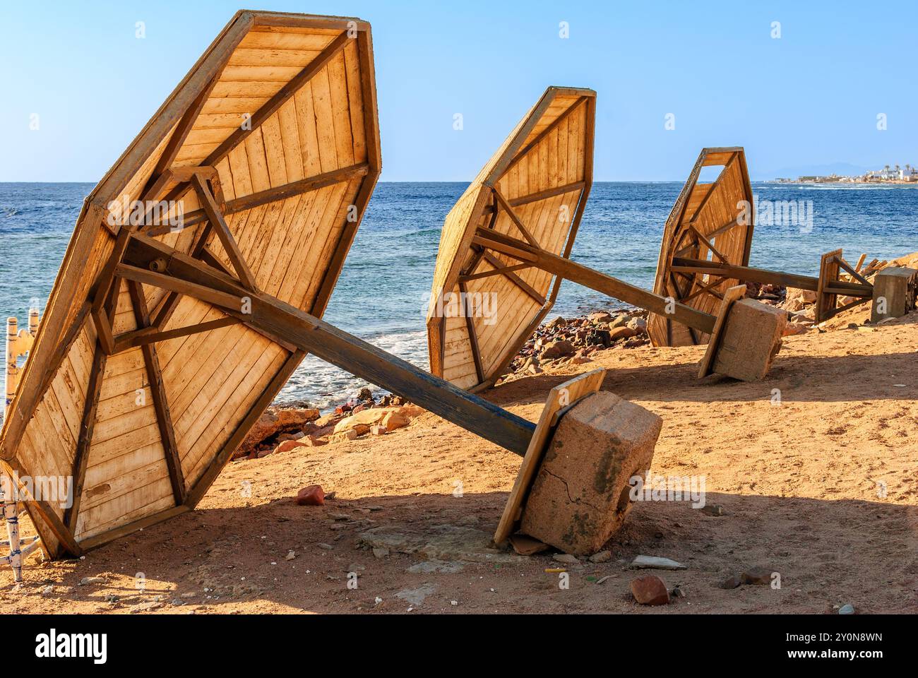 Parasol - Dahab, péninsule du Sinaï, Égypte Banque D'Images