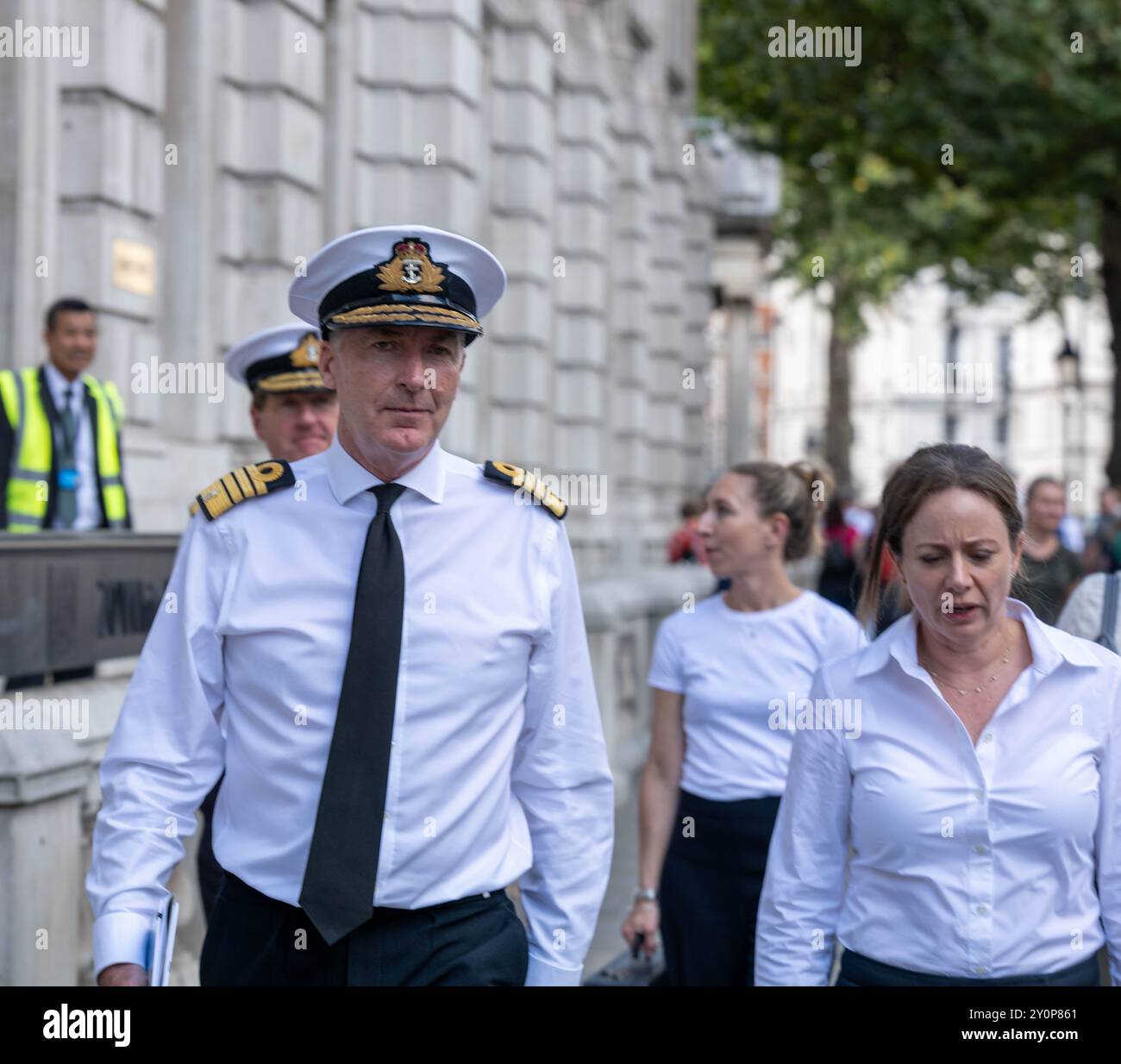 Londres, Royaume-Uni. 3 septembre 2024. Le chef d'état-major de la Défense, l'amiral Sir Tony Radakin KCB ADC quitte le bureau du Cabinet, 70 Whitehall London UK crédit : Ian Davidson/Alamy Live News Banque D'Images