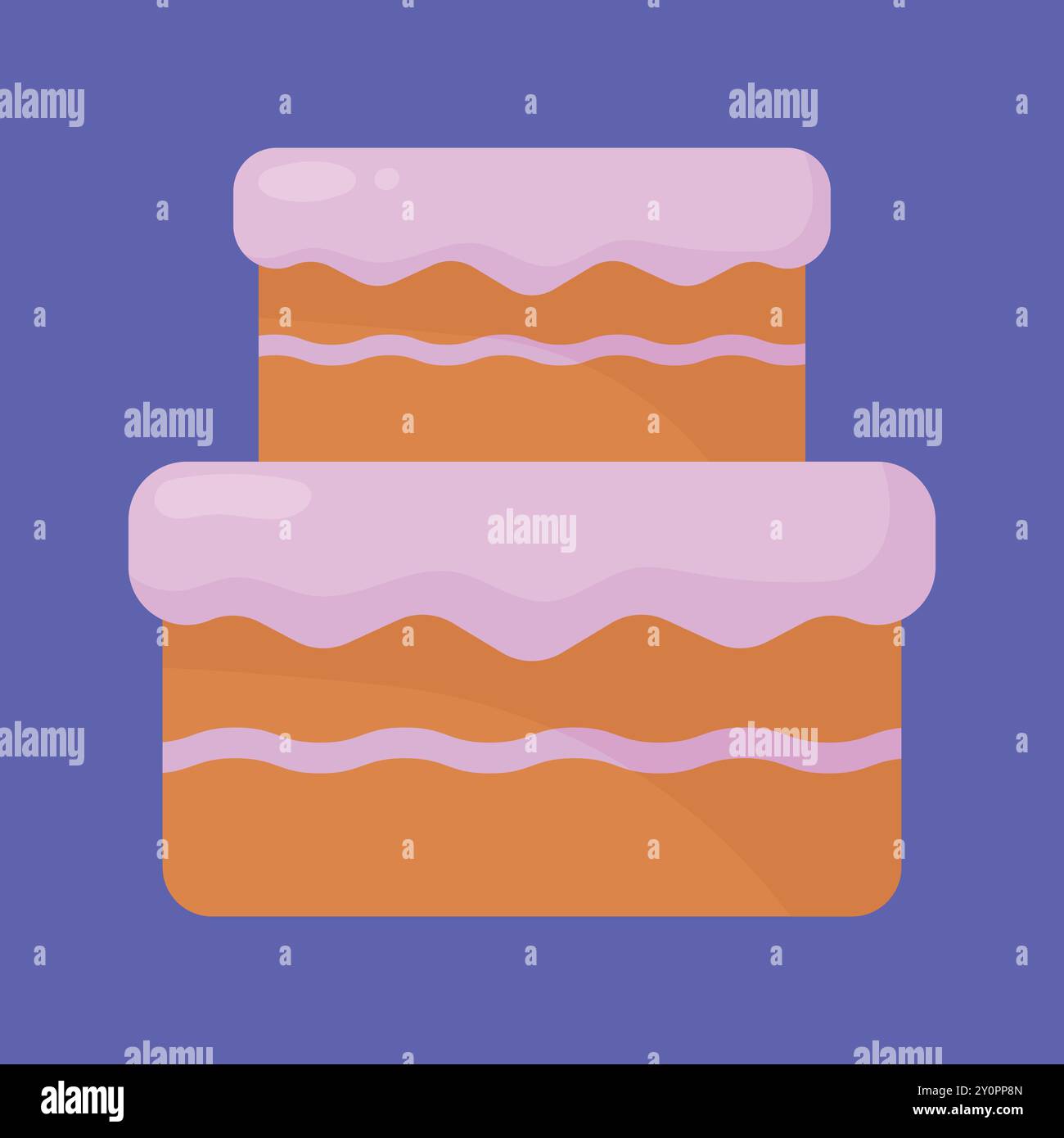 Vecteur d'icône de gâteau. Illustration vectorielle Sweet Birthday Party Cake. Vecteur de gâteau d'anniversaire Illustration de Vecteur