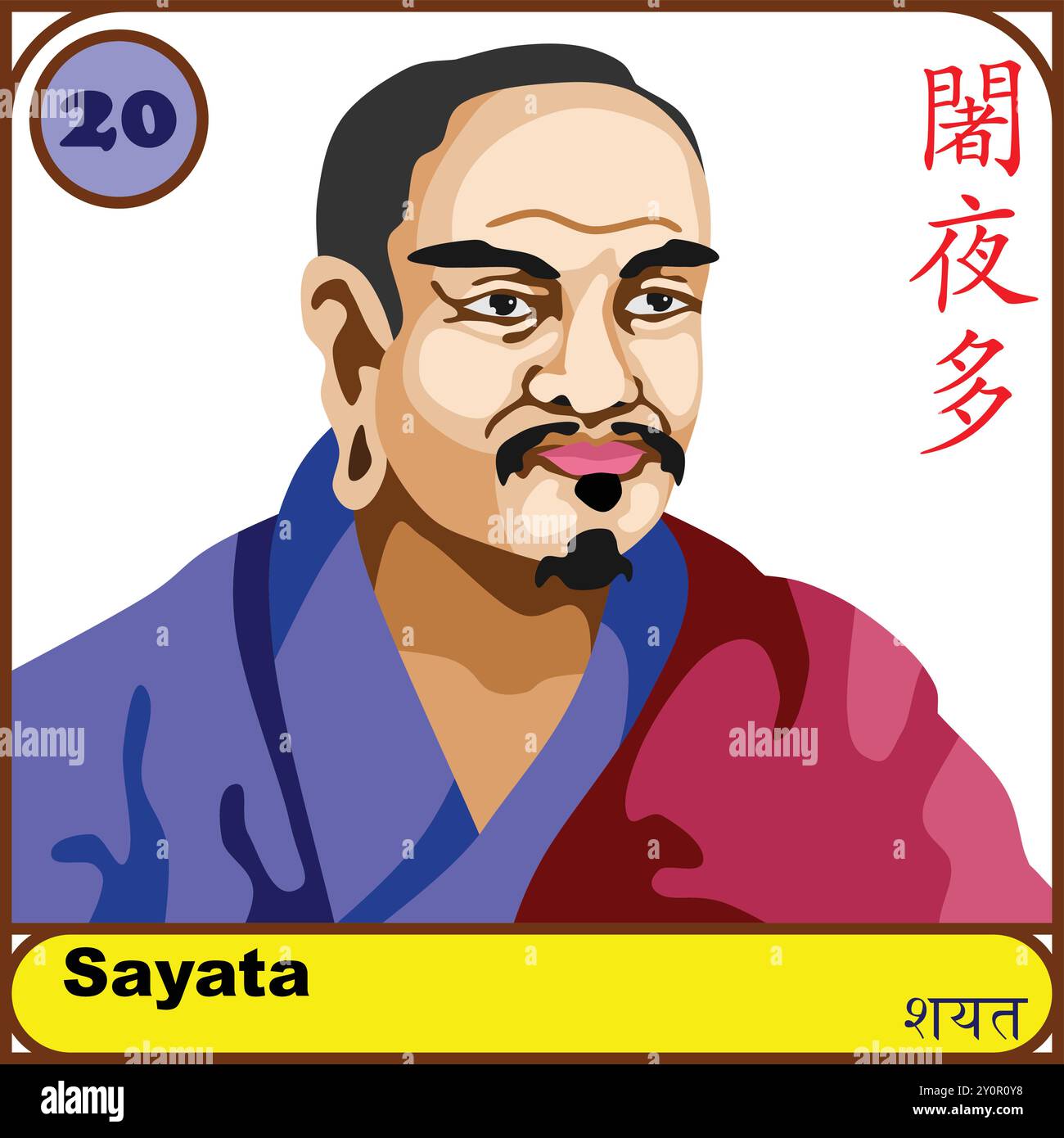 Sayata 20e Patriarche de Bouddha Illustration de Vecteur