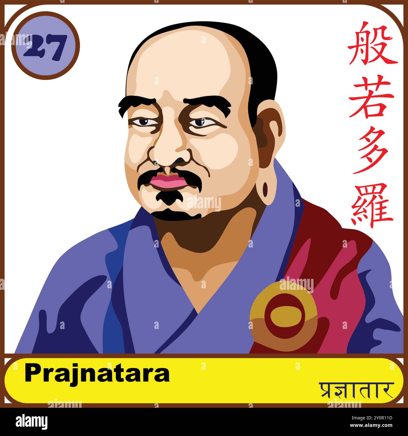Prajnatara 27e Patriarche de Bouddha Illustration de Vecteur