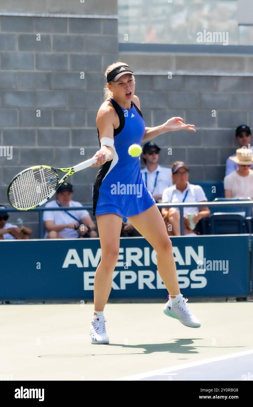 Caroline Wozniacki (DEN) participe au tour 1 de l'US Open Tennis 2024. Banque D'Images