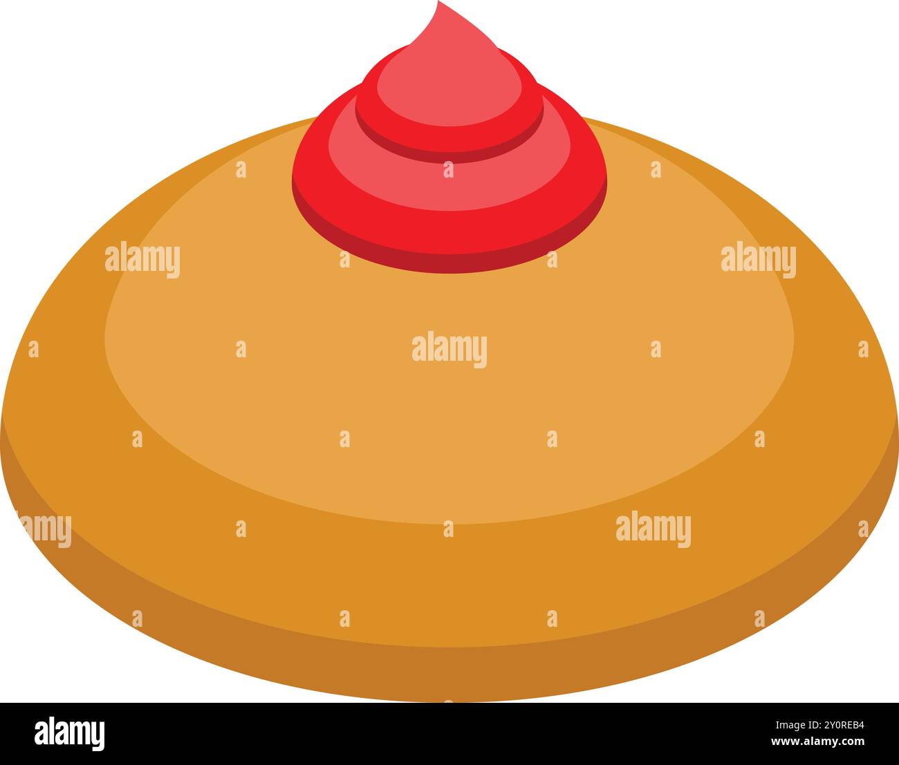 Le pain challah rond avec une garniture de gelée rouge est un aliment traditionnel servi pendant la fête juive de rosh hashana Illustration de Vecteur