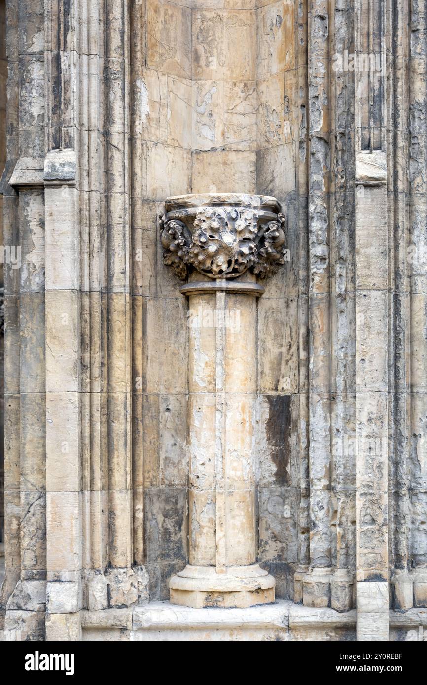 Colonne de la ministre à York, architecture, détail, North Yorkshire, Angleterre Banque D'Images