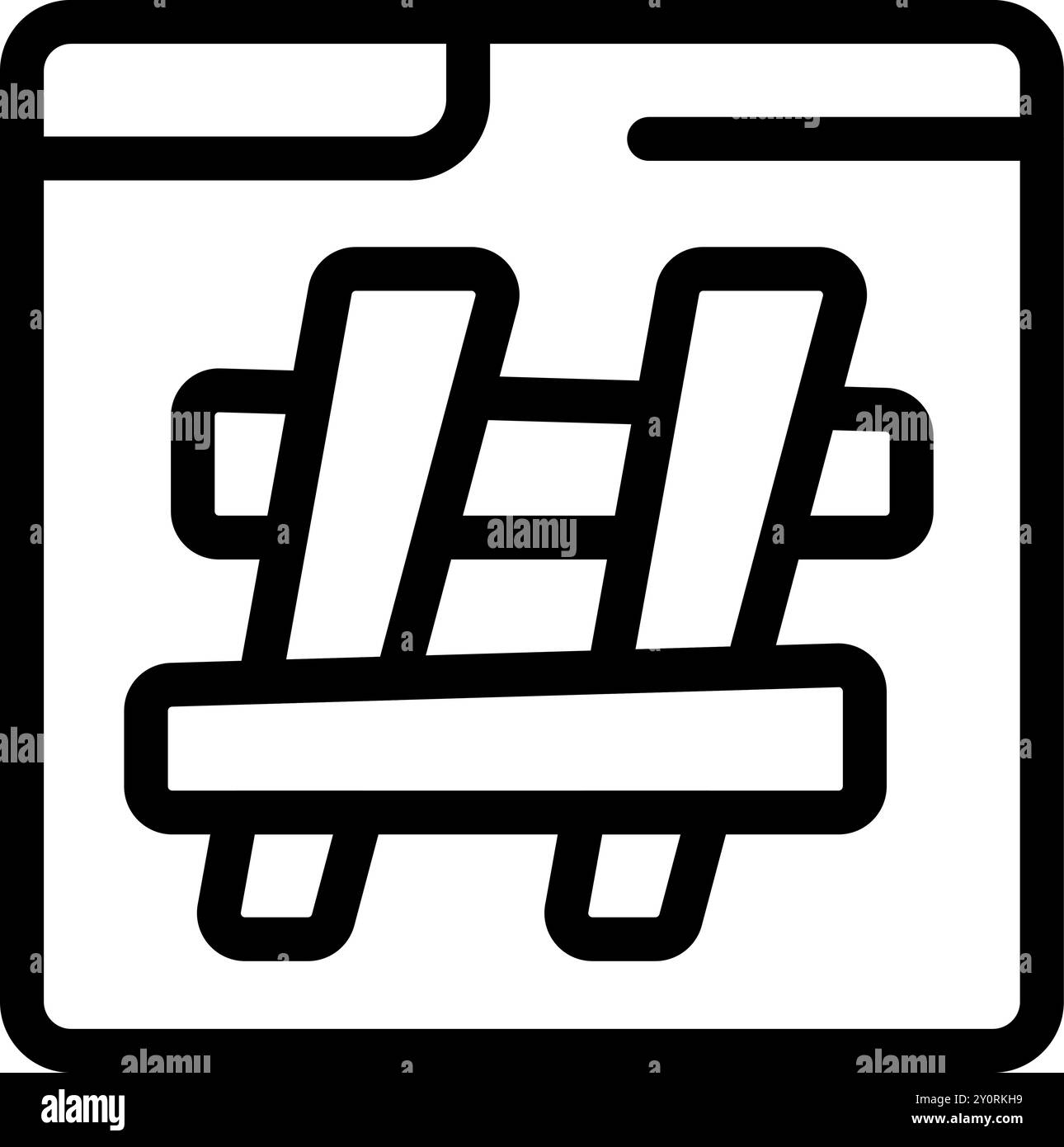 Page de site Web avec le symbole hashtag représentant la stratégie de marketing de contenu en ligne Illustration de Vecteur