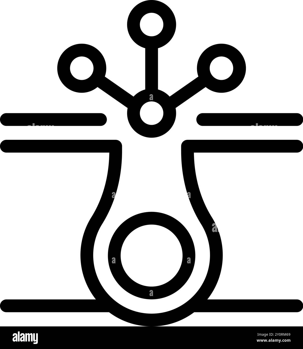 Représentation visuelle d'un système de traitement de données transformant l'information avec des connexions, idéal pour les projets liés à la technologie et à l'innovation Illustration de Vecteur