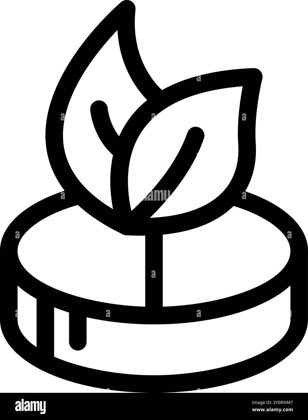 Icône de ligne représentant le concept d'économie verte avec une plante poussant à partir d'une pièce de monnaie Illustration de Vecteur