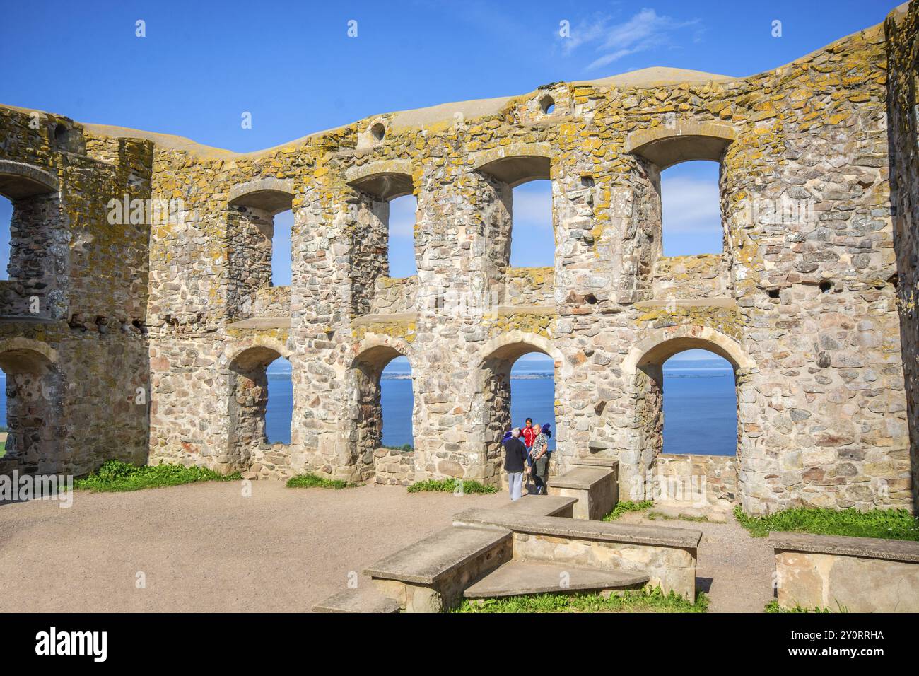 Ruines du château de Brahehus à Graenna, construit par Per Brahe en 1637 et incendié en 1708, municipalité de Joenkoeping, comté de Smaland, Suède, Scandinavie, UE Banque D'Images