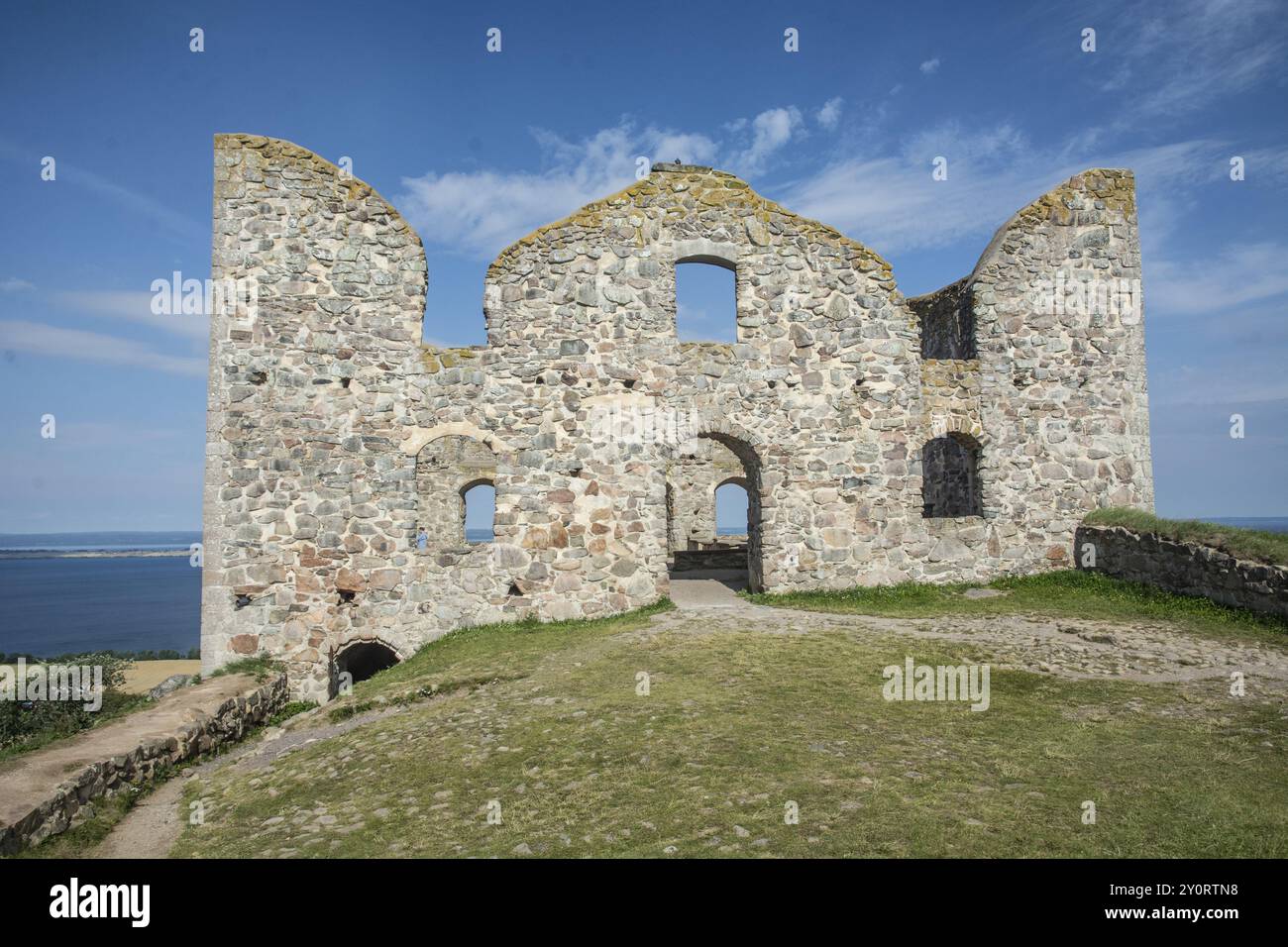 Ruines du château de Brahehus à Graenna, construit par Per Brahe en 1637 et incendié en 1708, municipalité de Joenkoeping, comté de Smaland, Suède, Scandinavie, UE Banque D'Images