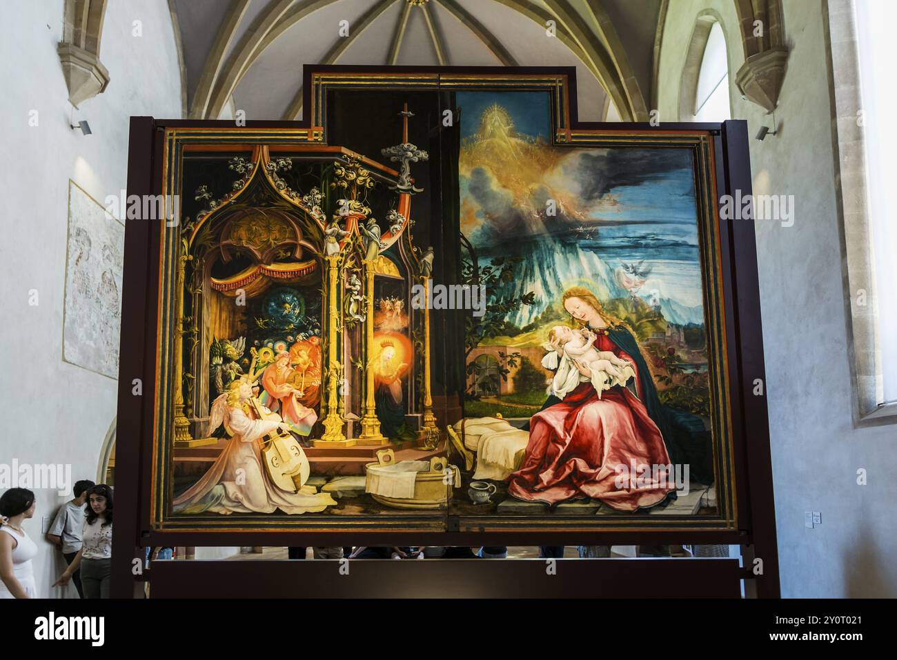 Retable d'Isenheim, par Matthias Gruenewald, Musée Unterlinden, Musée Unterlinden, Colmar, Alsace, France, Europe Banque D'Images