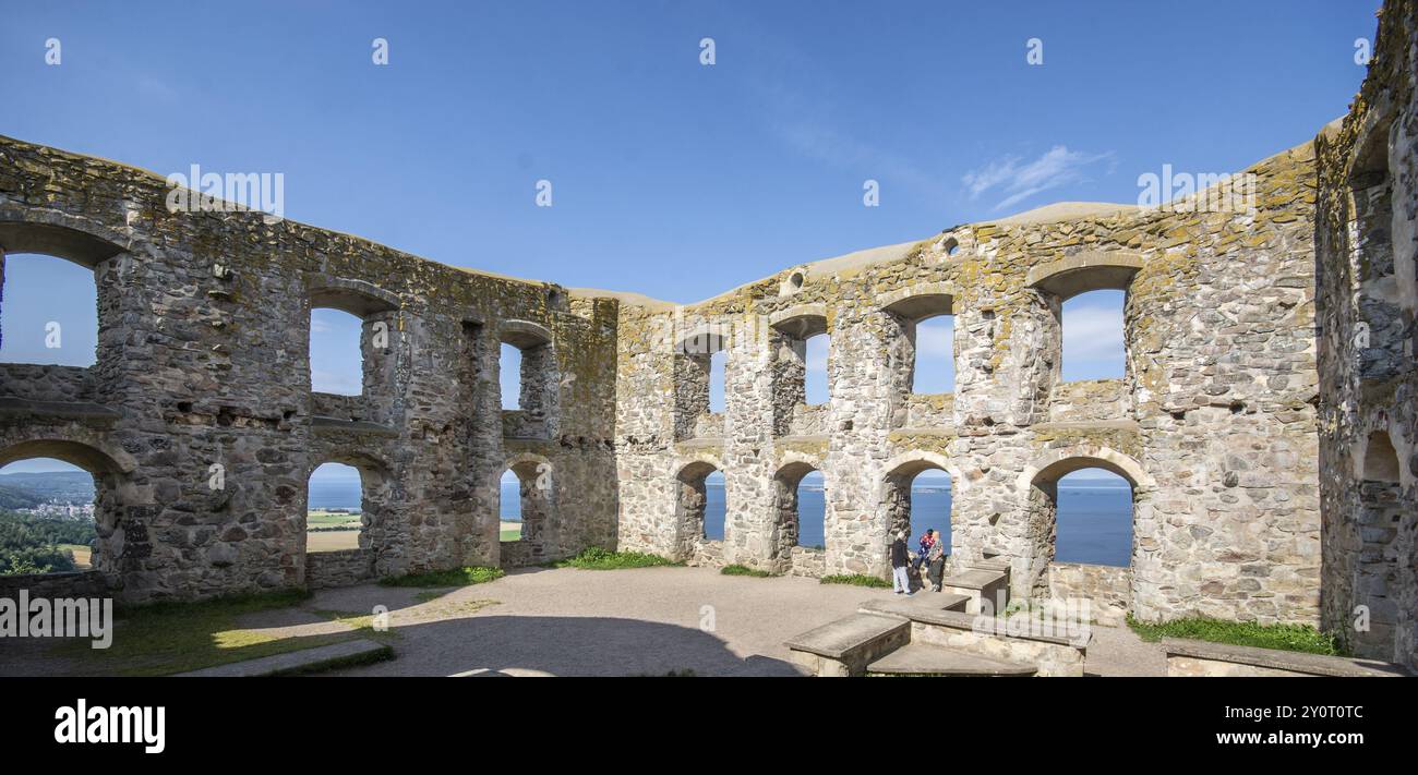 Ruines du château de Brahehus à Graenna, construit par Per Brahe en 1637 et incendié en 1708, municipalité de Joenkoeping, comté de Smaland, Suède, Scandinavie, UE Banque D'Images
