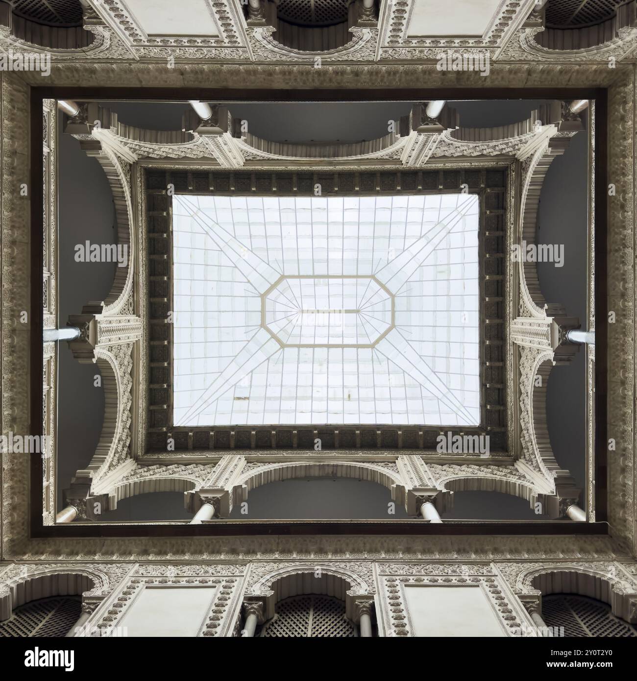 Plafond, Sala de los Embajadores, salle des Ambassadeurs, Alcazar, Palais Royal, Séville, Andalousie, Espagne, Europe Banque D'Images