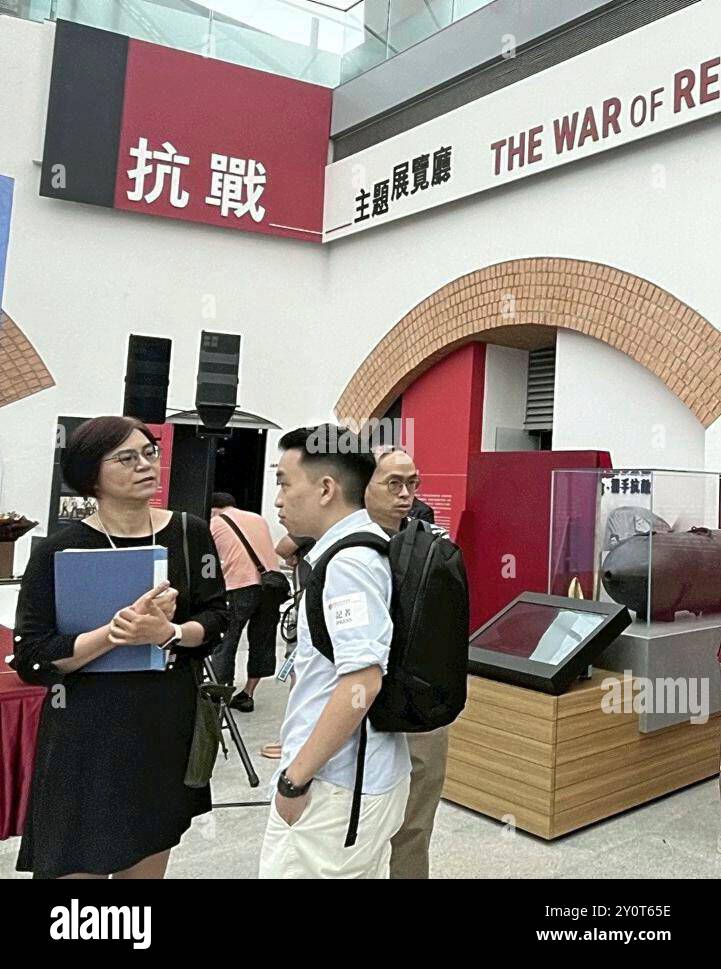 People visits "Hong Kong Museum of the war of Resistance and Coastal Defence" in Hong Kong. on September 3, 2024. Hong Kong government changed the name of the "Hong Kong Museum of Coastal Defence" to the "Hong Kong Museum of the war of Resistance and Coastal Defence" .( The Yomiuri Shimbun via AP Images ) Banque D'Images