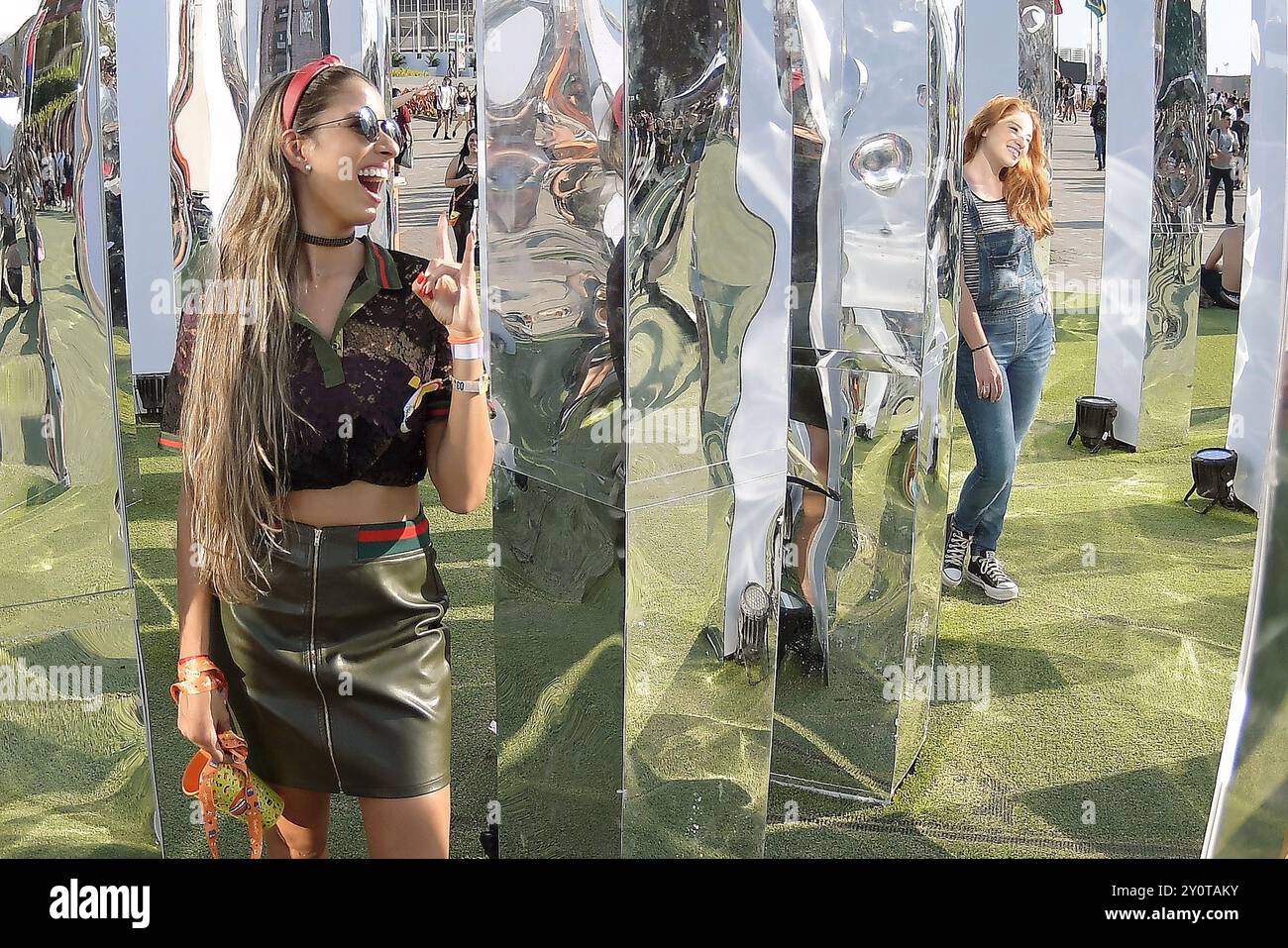 Rio de Janeiro, Brésil, 3 octobre 2019. Fans et public pendant le festival Rock in Rio, dans la ville de Rio de Janeiro. Banque D'Images