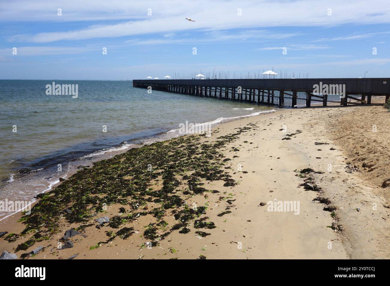 La plage de Brighton, Melbourne, Australie Banque D'Images