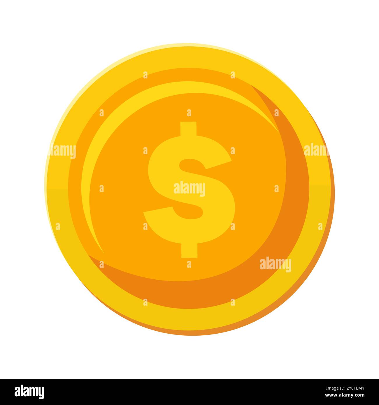 Icône de pièce de dollar dorée Illustration de Vecteur