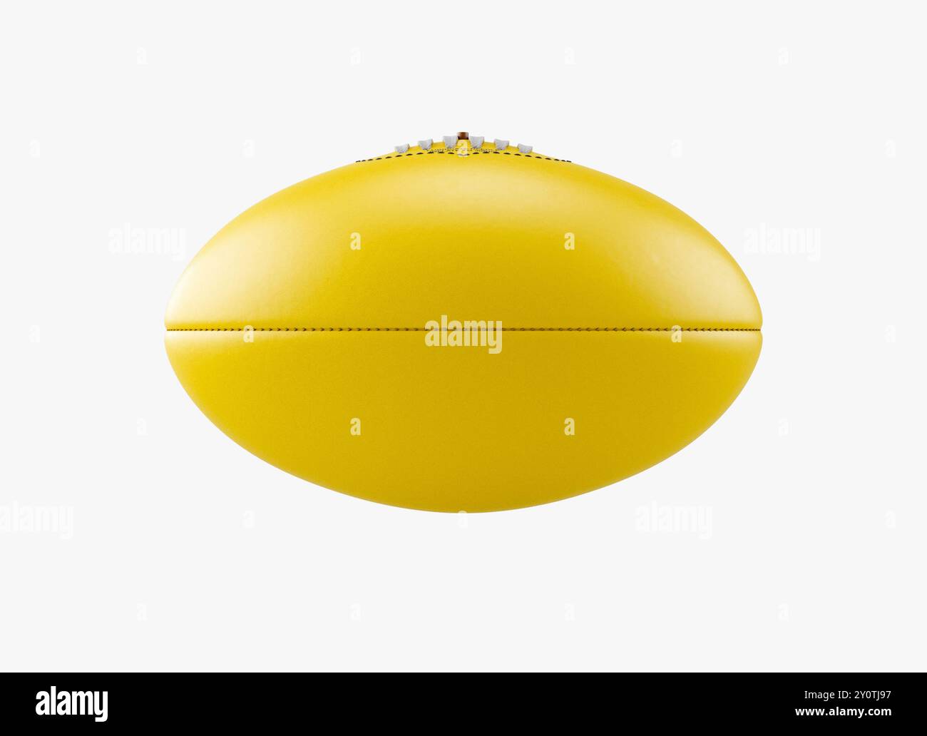 Un ballon de football générique jaune aussie Rules sans marque sur un fond de studio isolé - rendu 3D. Banque D'Images