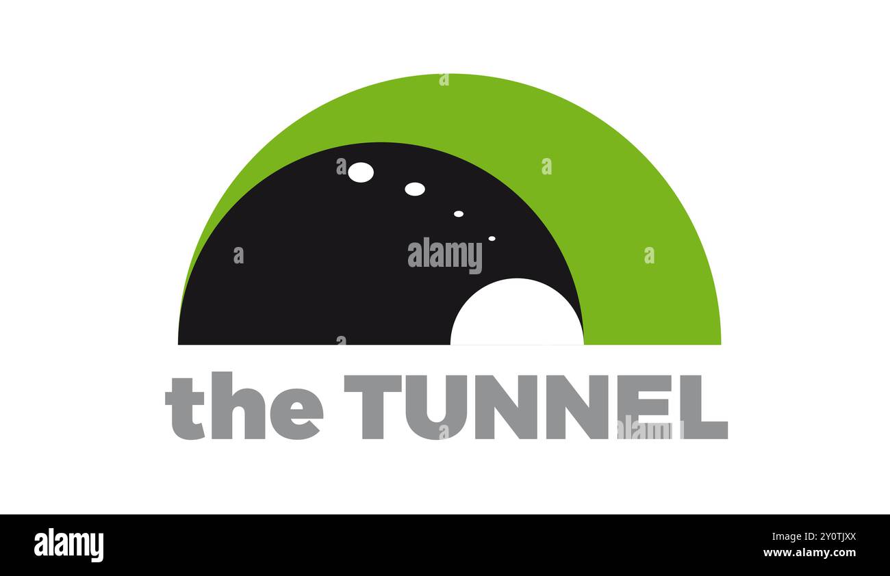 Illustration minimaliste avec une entrée de tunnel menant à la lumière Illustration de Vecteur