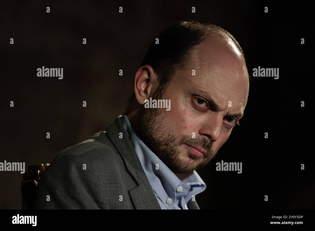 Berlin, Allemagne. 03 septembre 2024. Vladimir Kara Murza, homme politique de l'opposition russe, vu lors de sa première apparition publique à Berlin après sa libération d'une prison russe à la suite d'un échange de prisonniers politiques début août 2024. Crédit : SOPA images Limited/Alamy Live News Banque D'Images
