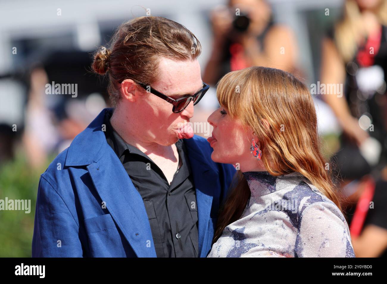 Italie, Lido di Venezia, 03 septembre 2024 : Caleb Landry Jones et Katya Zvereva assistent à un tapis rouge pour 'Harvest' lors du 81e Festival international du film de Venise le 03 septembre 2024 à Venise, Italie. Photo © Ottavia Da Re/Sintesi/Alamy Live News Banque D'Images