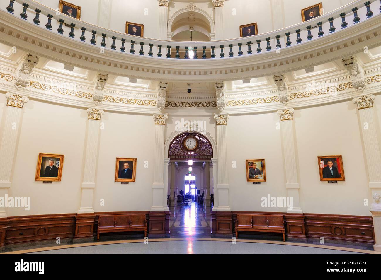 Texas State Capitol à Austin, Texas, États-Unis. À l'intérieur du Capitole, le dôme et l'intérieur de la rotonde. Banque D'Images