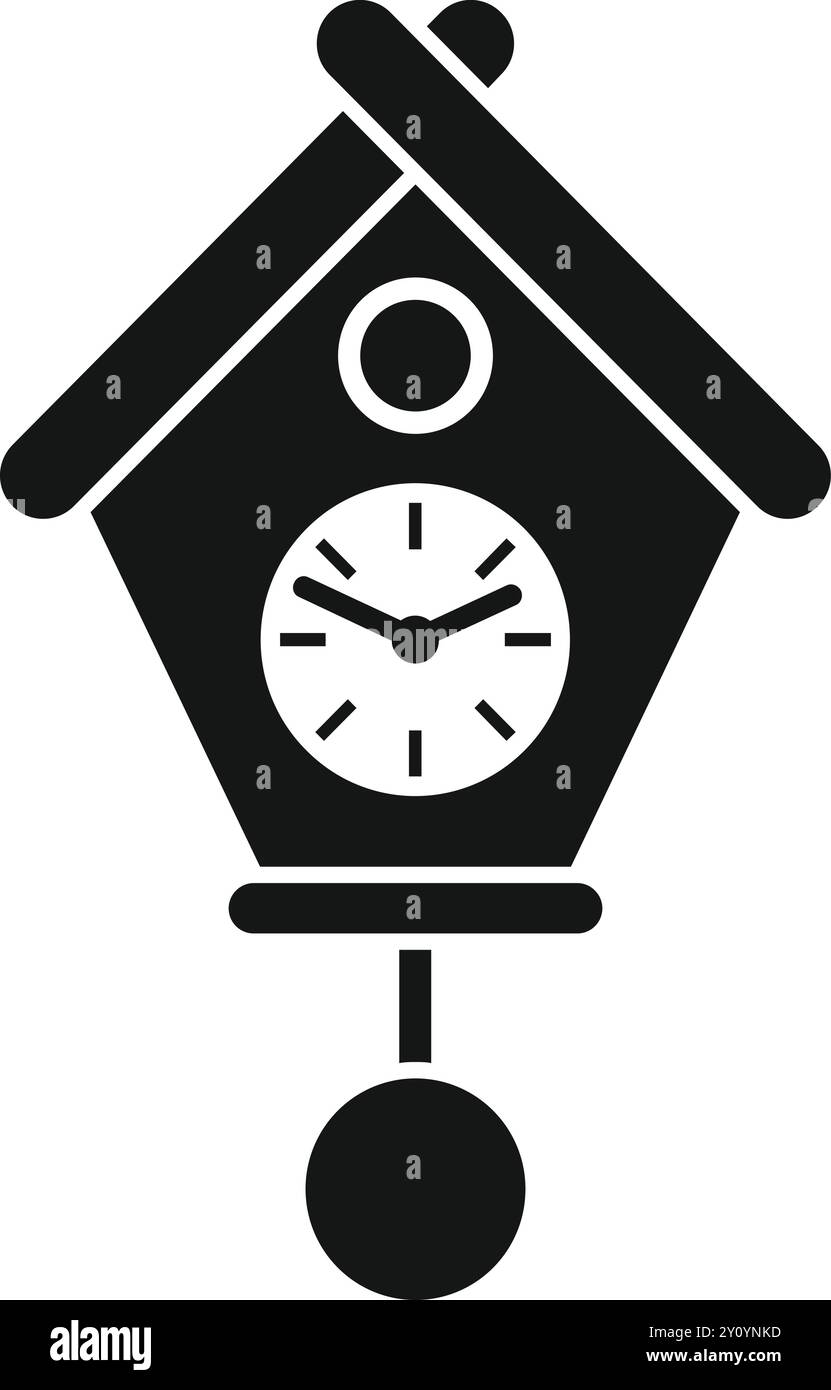 Icône d'horloge de coucou dans un style simple sur un fond blanc Illustration de Vecteur