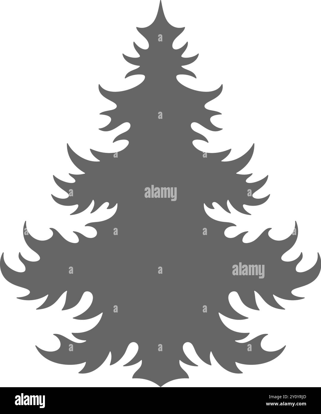Illustration vectorielle de la silhouette de l'arbre de conifères conçu comme symbole de la célébration traditionnelle de Noël Illustration de Vecteur