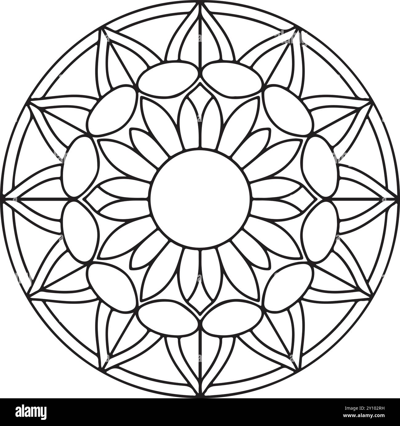 design de mandala de forme circulaire pour livre de coloriage, design de tatouage, art mural, art de mandala simple Illustration de Vecteur