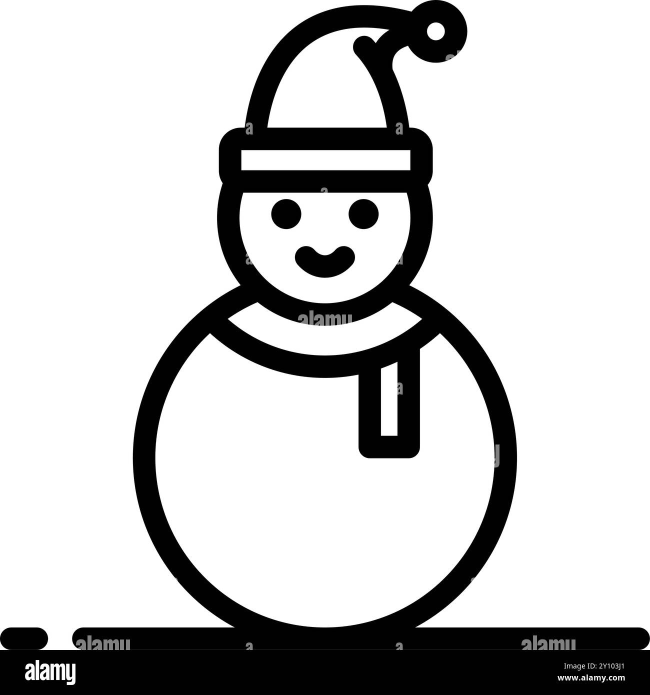 Icône bonhomme de neige noël, élément symbole de vacances d'hiver Illustration de Vecteur