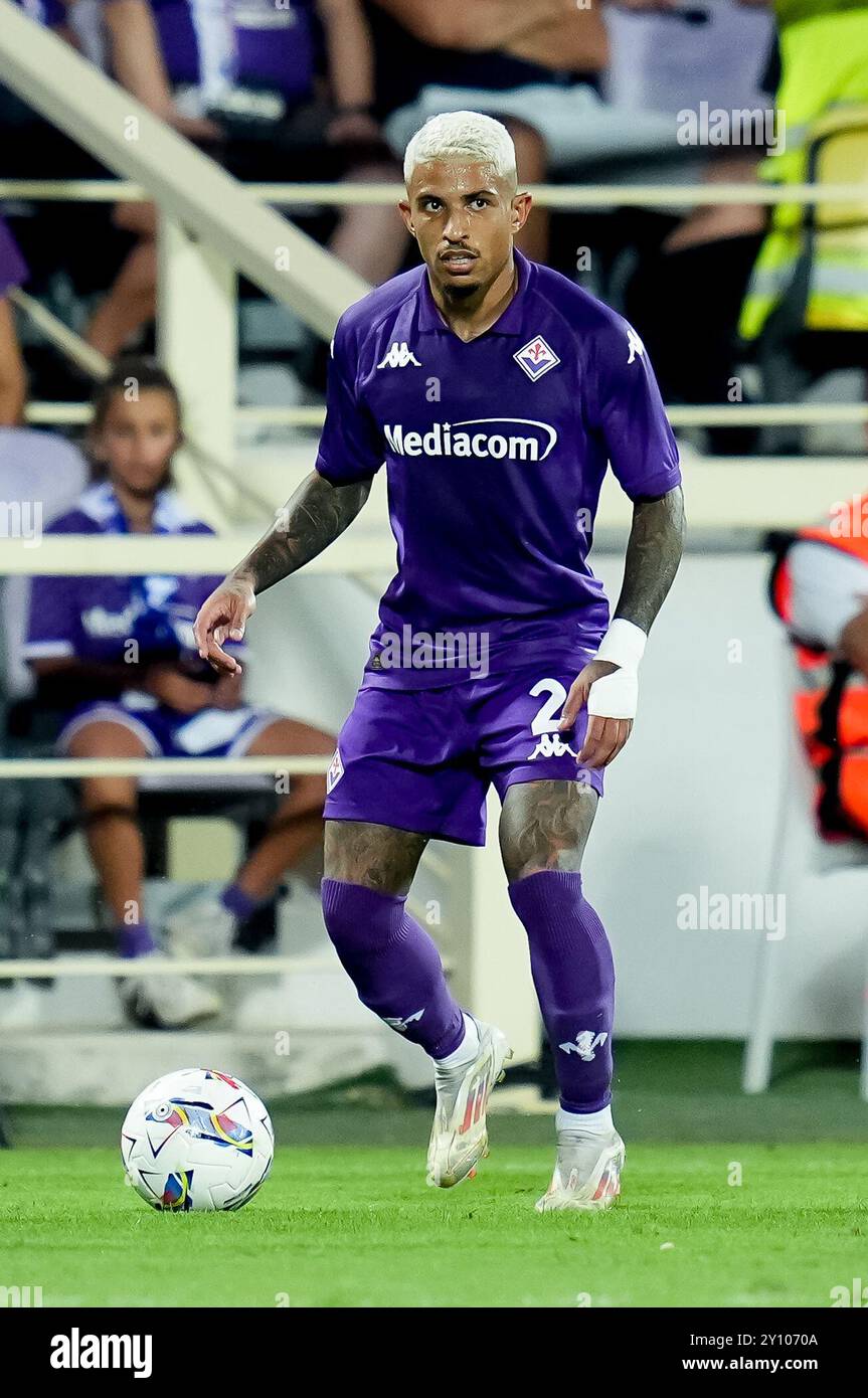 Florence, Italie. 01 Sep, 2024. Dodo de ACF Fiorentina lors du match de Serie A Enilive entre ACF Fiorentina et AC Monza au Stadio Artemio franchi le 1er septembre 2024 à Florence, Italie. Crédit : Giuseppe Maffia/Alamy Live News Banque D'Images