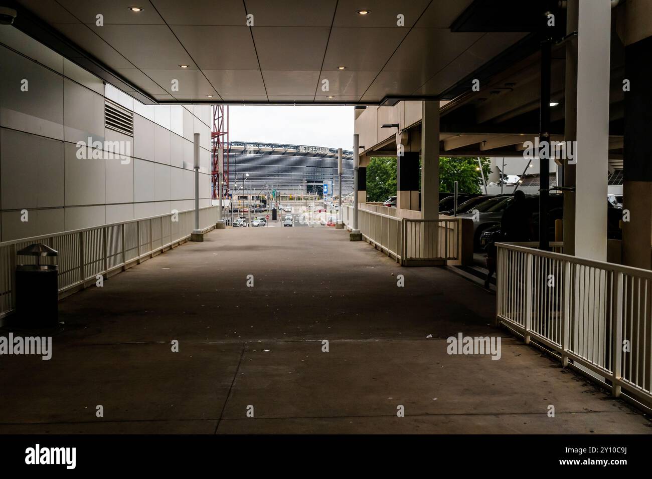 Met Life Stadium à East Rutherford, NJ le samedi 31 août 2024, vu de l'American Dream Mall. (© Richard B. Levine) Banque D'Images