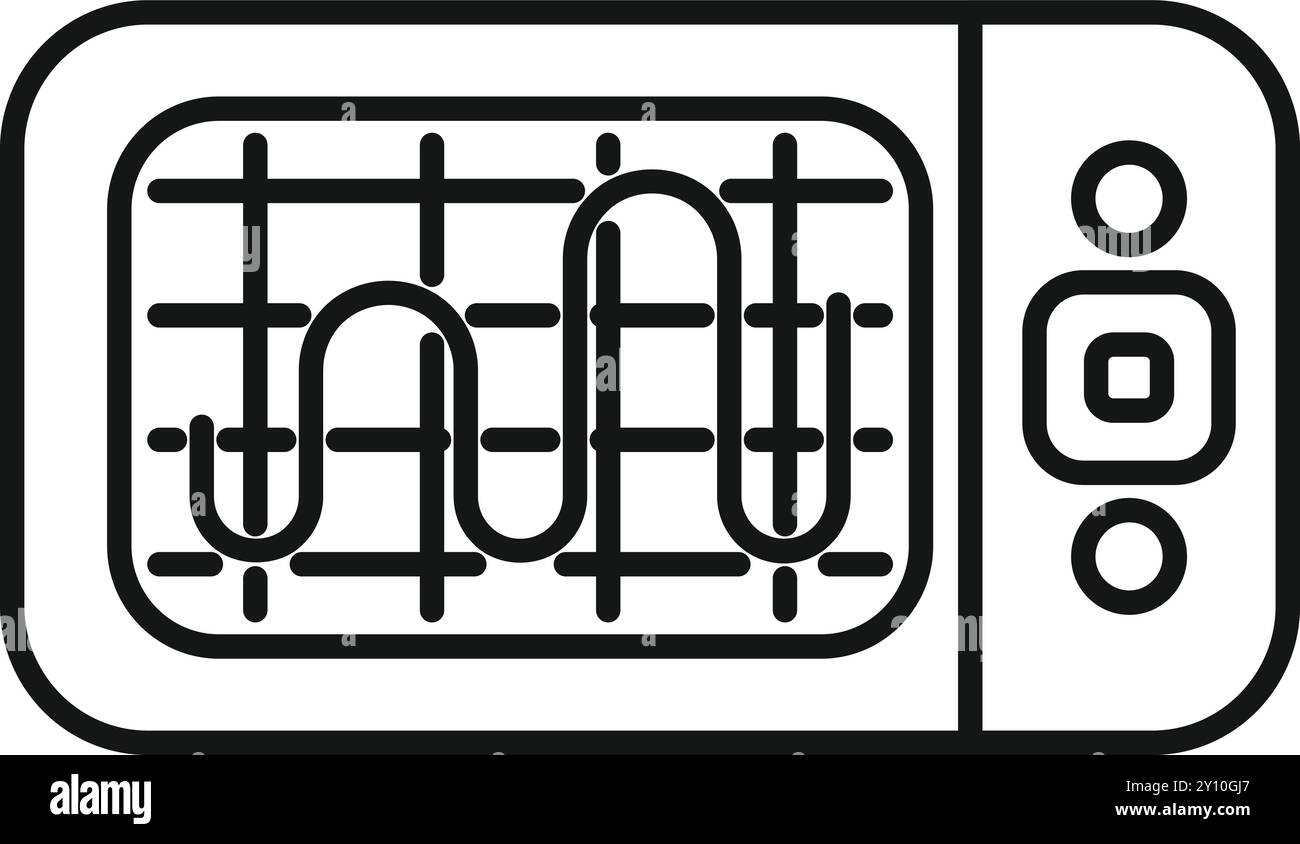Dispositif électronique affichant un signal électrique sur un écran, utilisé pour tester et déboguer des circuits Illustration de Vecteur