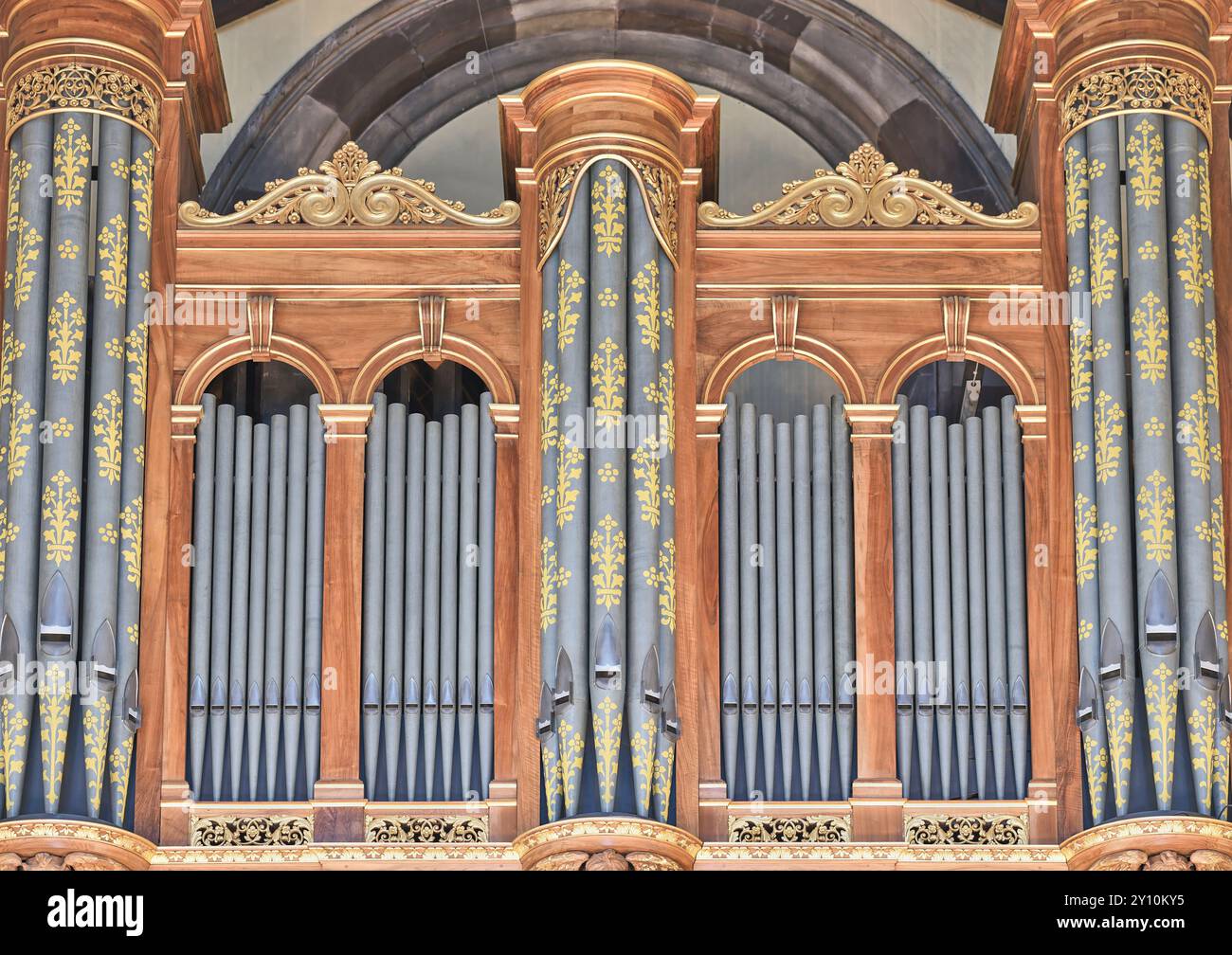 Orgue dans la chapelle chrétienne du Balliol College, Université d'Oxford, Angleterre. Banque D'Images