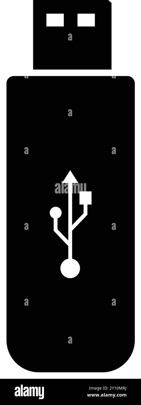 Icône de lecteur de stylo, icône de lecteur flash USB, icône USB, lecteur flash, périphérique de stockage portable, transfert de données USB Illustration de Vecteur
