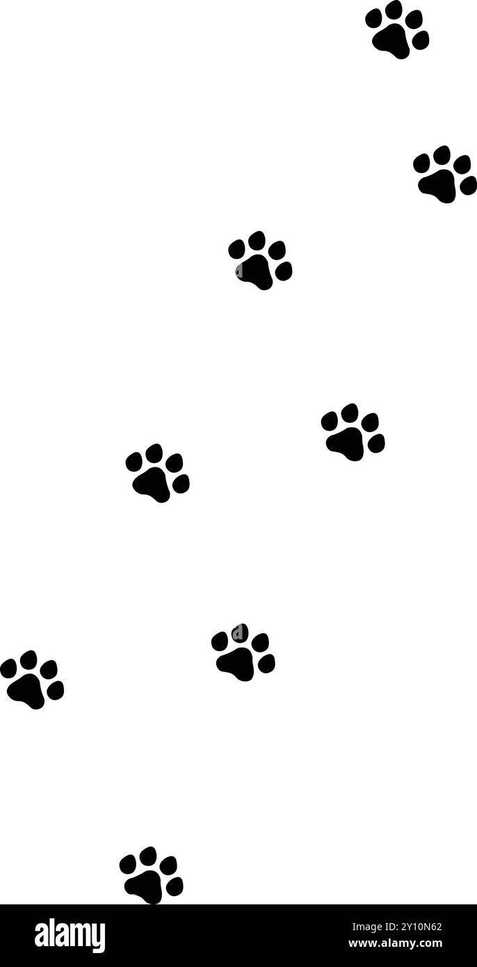 Icône d'impression de marche de patte, empreinte de pied de marche d'animal de compagnie, empreinte de pied de chien, signe de pied de marche d'animal Illustration de Vecteur