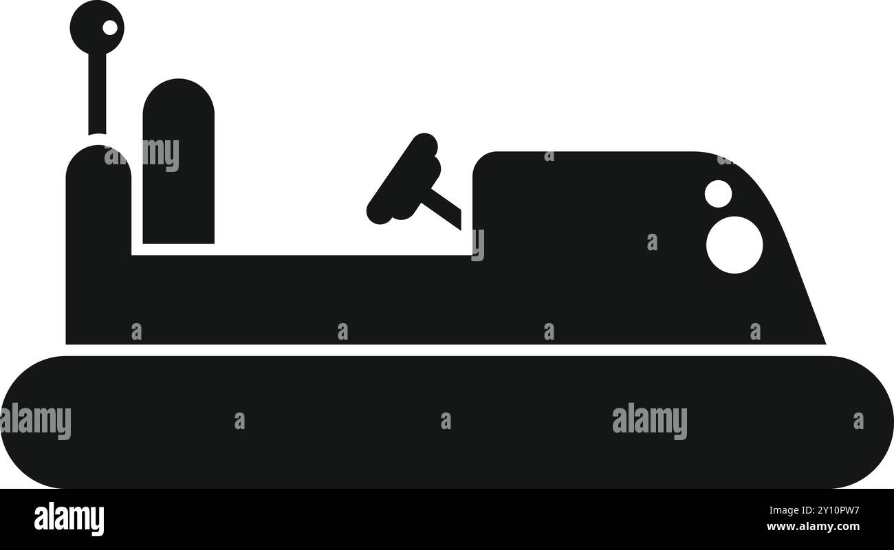 Icône de glyphe simple d'un aéroglisseur, un véhicule qui voyage sur un coussin d'air, souvent utilisé pour le transport Illustration de Vecteur