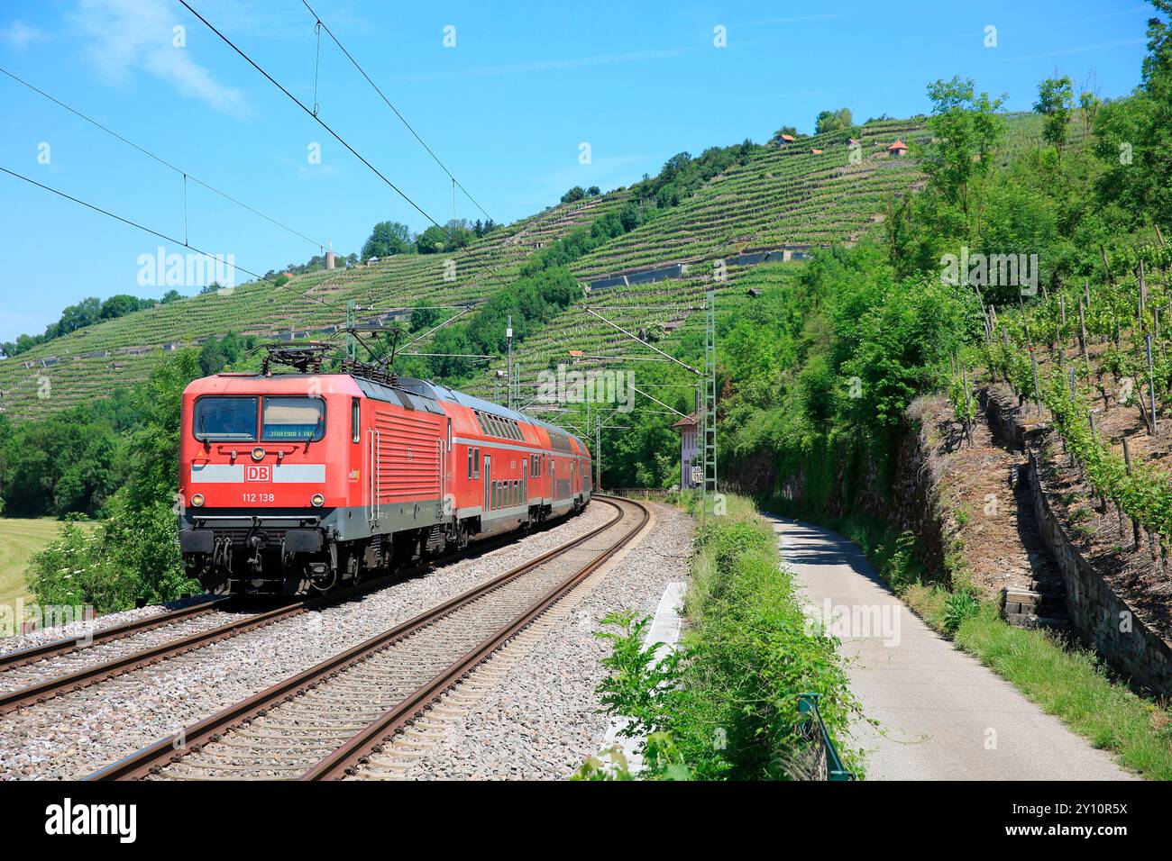 Express régional, train de remplacement près de Besigheim Banque D'Images