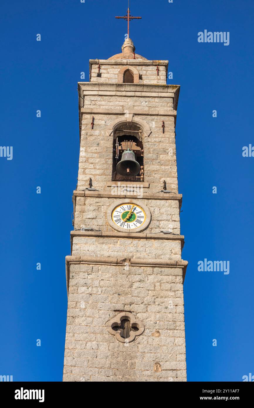 Clocher de l'église Saint Jean-Baptiste, Porto Vecchio, Corse-du-Sud, Corse, France Banque D'Images