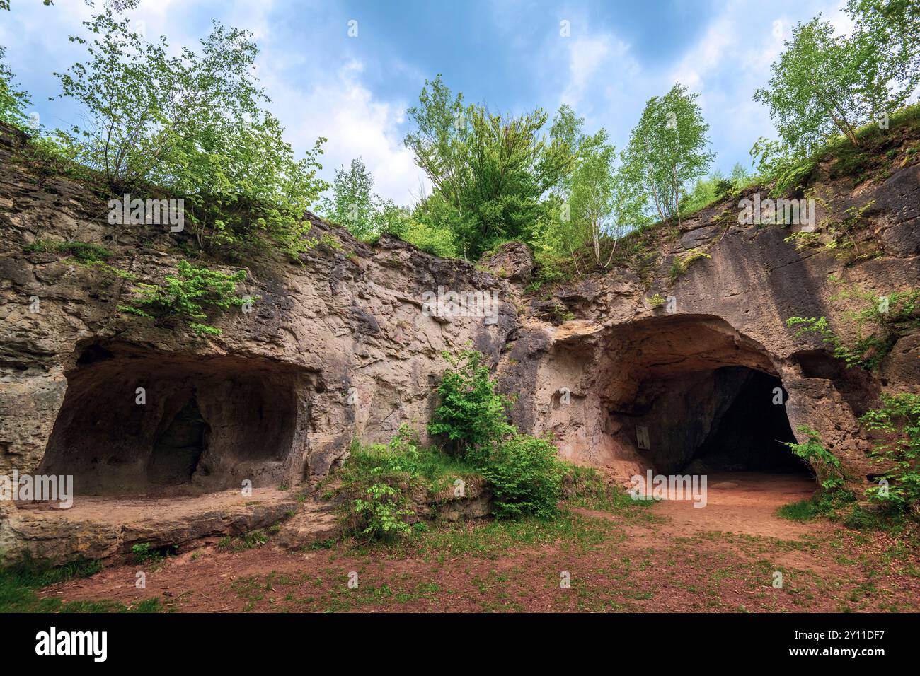 Église en pierre, grotte, histoire, culture, histoire, Scharzfeld, Harz, basse-Saxe, Allemagne, Europe Banque D'Images