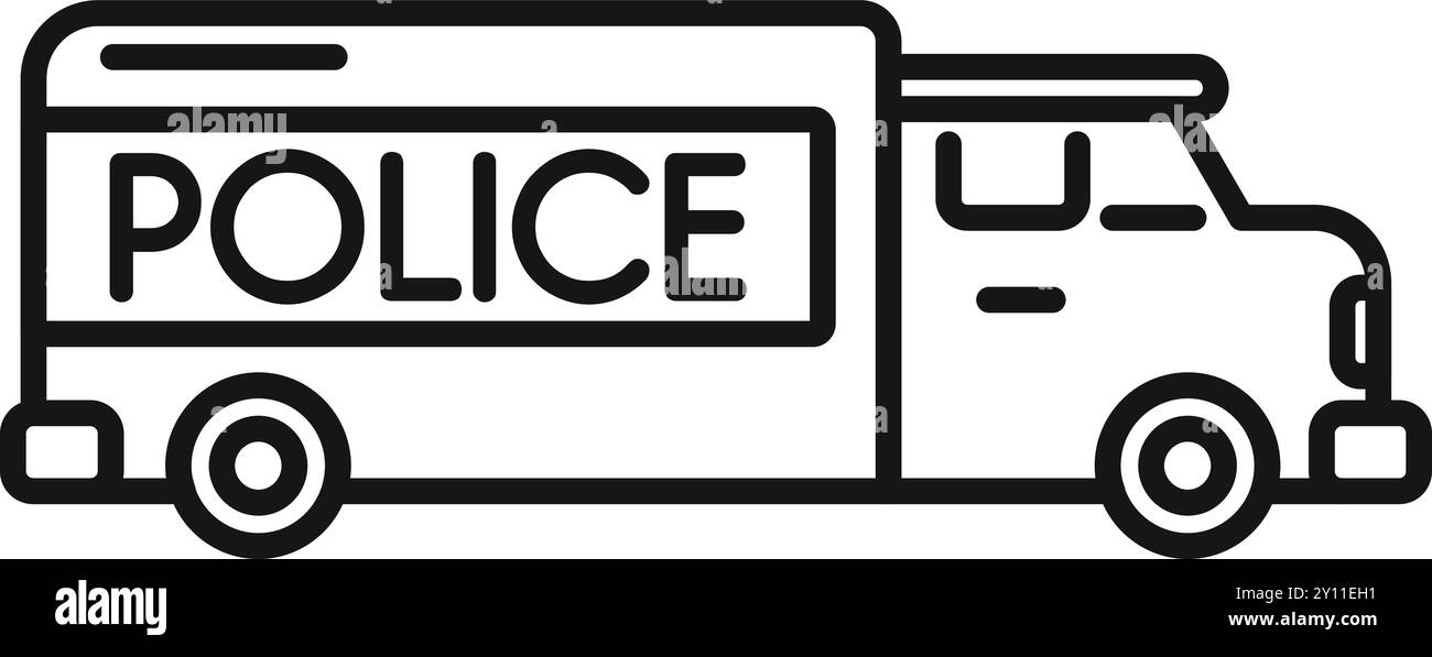Dessin en noir et blanc d'un camion de police conduisant des prisonniers d'un endroit à un autre Illustration de Vecteur Dessin en noir et blanc d'un camion de police conduisant des prisonniers d'un endroit à un autre Illustration de Vecteur